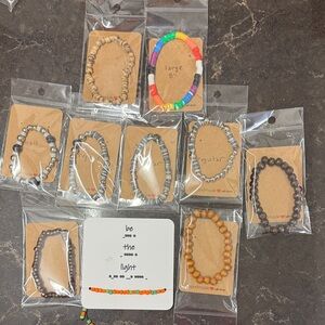 Lot of 10 hand made Colorful Beaded Bracelet Set